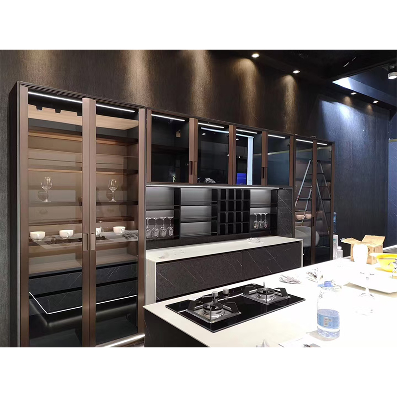 Aluminum Frame Glass Door Kitchen Cabinet